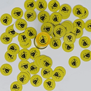 20 Gauge Custom Graphic Overshot Cards - Gadsden Yellow Background